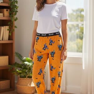 Disney Stitch Women's Plus 3X Halloween Pajama Pants Orange